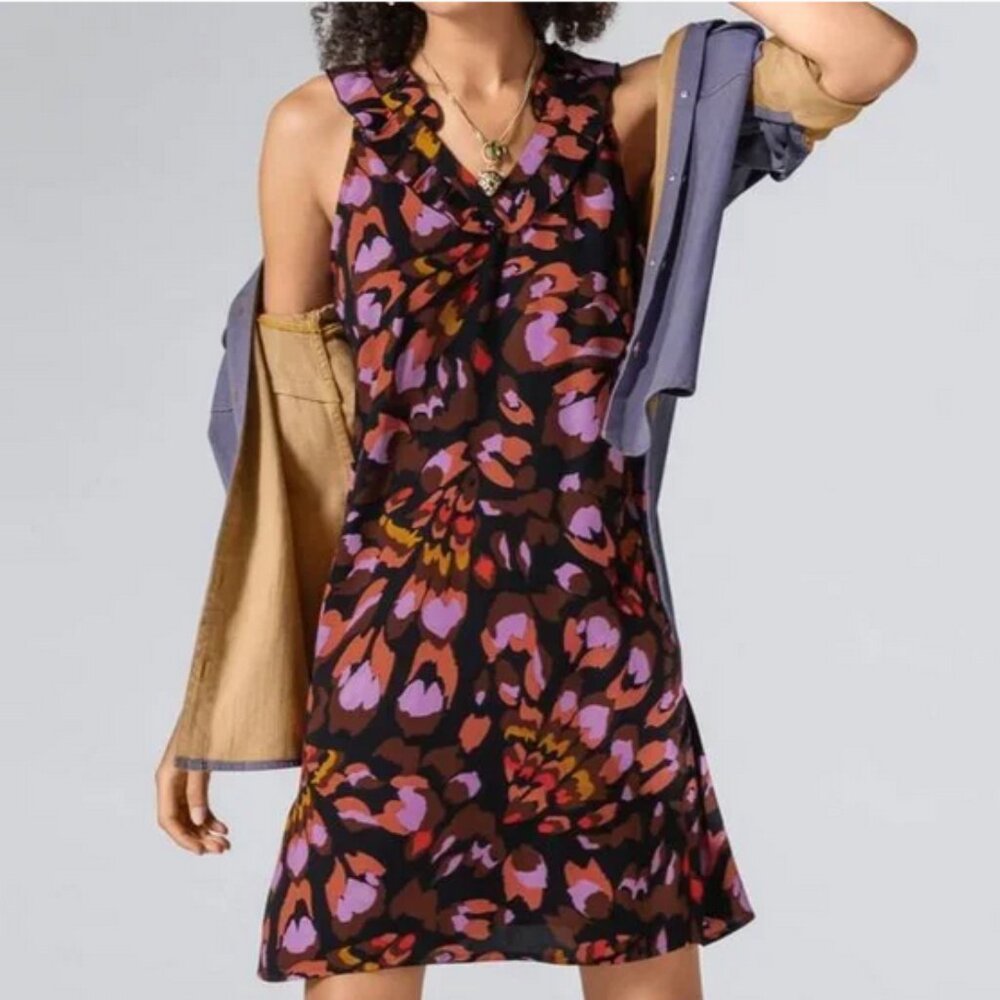 NWT Cabi #4454 Monarch Midi Dress Size XS Sleeveless Ruffle V Neck